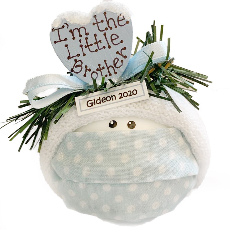 Kleiner Bruder Geschenke Weihnachten Ornamente blau Herz