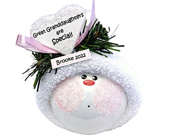 Great Granddaughters Gift Ornaments White Heart Great Granddaughters Are Special Townsend Custom Gifts SAMPLE  CA138