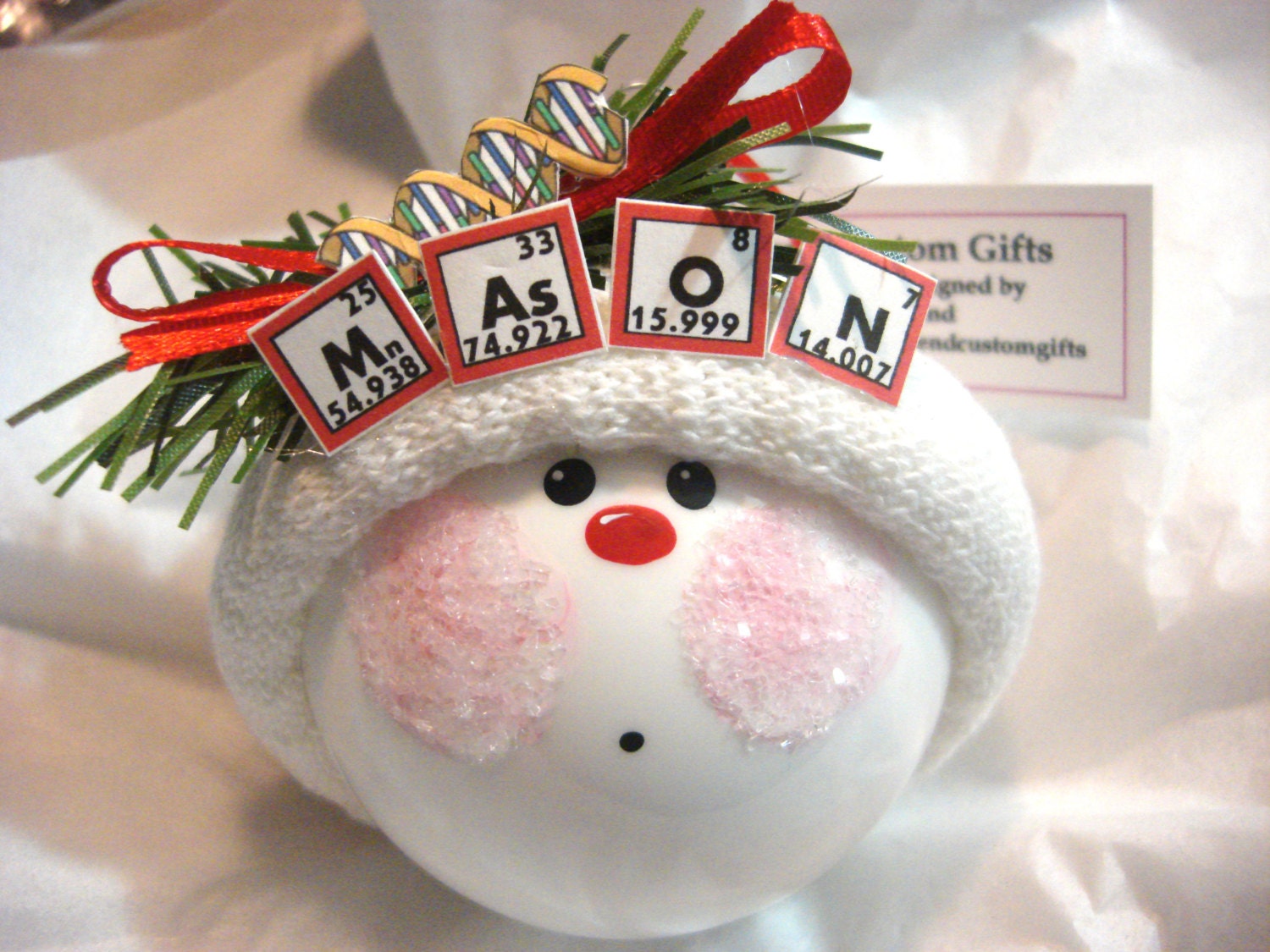 DNA Science Gifts Christmas Ornaments Personalized Name Etsy