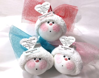 Memorial Angel Gift Christmas Ornaments White Heart Verse Color Choice Personalized by Townsend Custom Gifts SAMPLE   CA29