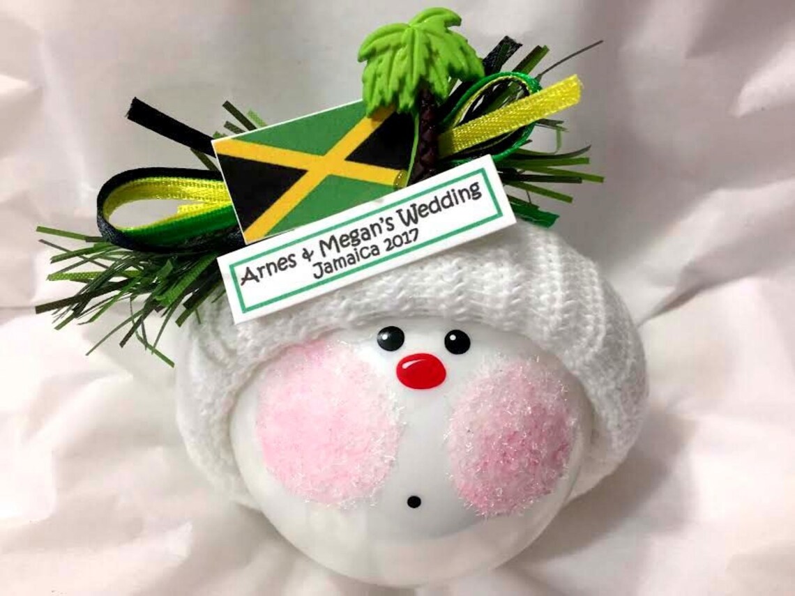 Jamaican Souvenir Gift Christmas Ornament Jamaica Flag Palm Etsy
