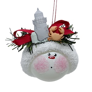 Beach Vacation Souvenir Christmas Gift Ornaments Lighthouse Crab Personalized by Townsend Custom Gifts SAMPLE   W189 1284