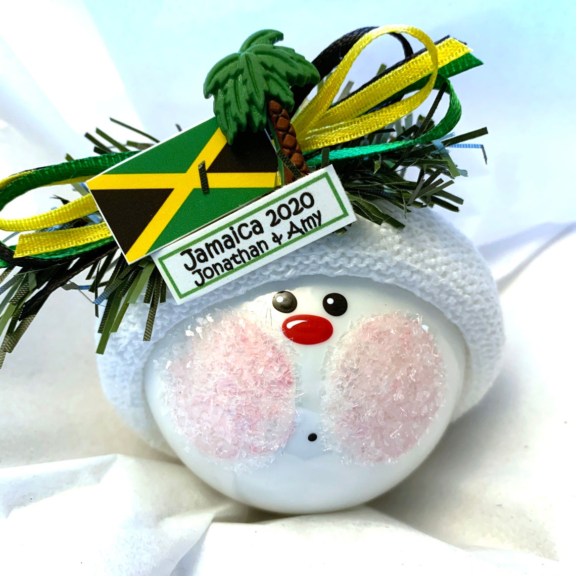 Jamaican Souvenir Gift Christmas Ornament Jamaica Flag Palm Etsy