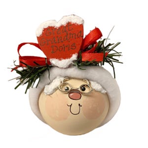 Personalized Grandma/Great Grandma Christmas Ornament: Handmade Mrs. Claus Gift