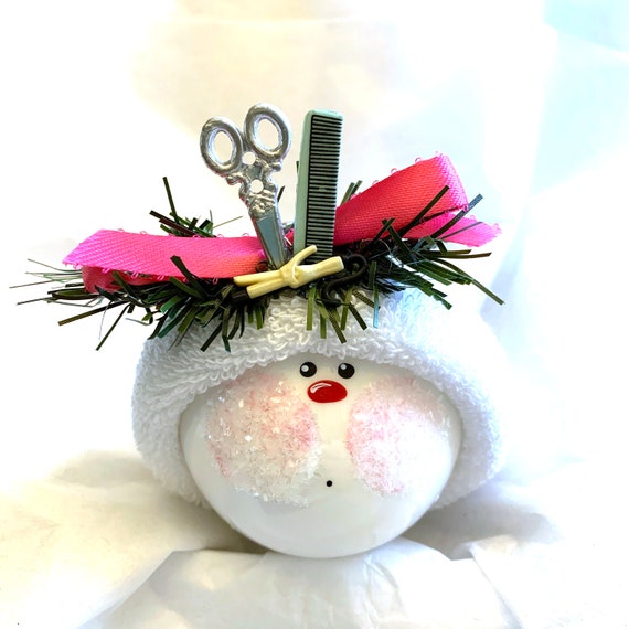 Hair Dresser Christmas Ornaments Stylist Cream Curling Iron - Etsy