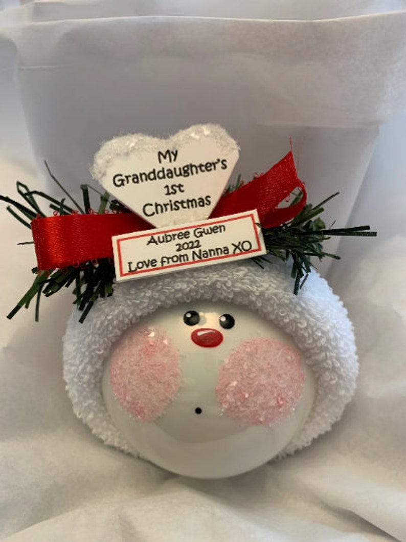 My Granddaughter's First 1st Christmas Ornaments White Etsy