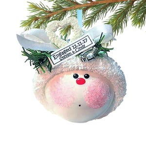 Engagement Gift Christmas Ornaments White Heart Ring Townsend Custom Gifts SAMPLE   W104 852