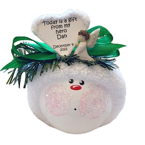 Organ Transplant Recipient Gift Christmas Ornaments White Heart Townsend Custom Gifts SAMPLE  W83 1505