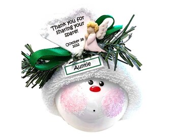 Organ Transplant Recipient Gift Christmas Ornaments White Heart Townsend Custom Gifts SAMPLE  W83 1505