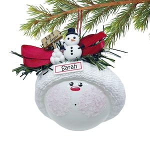 Adornos navideños de muñeco de nieve, letrero "Let It Snow", personalizado por Townsend Custom Gifts, MUESTRA W108 637/719