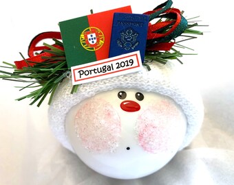 Personalized Travel Destination Souvenir Gift Christmas Ornaments Passport Custom Country Flag Townsend Custom Gifts SAMPLE   W196 14