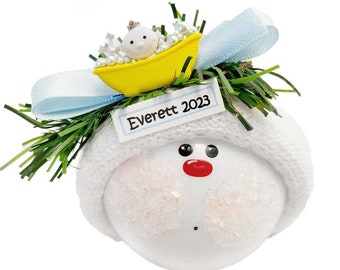 Baby 1st First Christmas Gift Ornaments Bubble Bath Personalized by Townsend Custom Gifts SAMPLE   W191