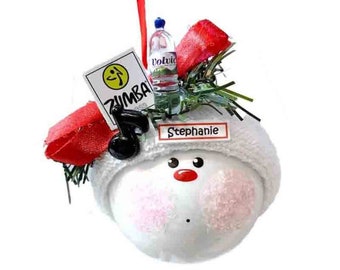 Exercise Instructor Christmas Ornaments Water Bottle Black Music Note Zumba Townsend Custom Gifts SAMPLE   W186/CA116