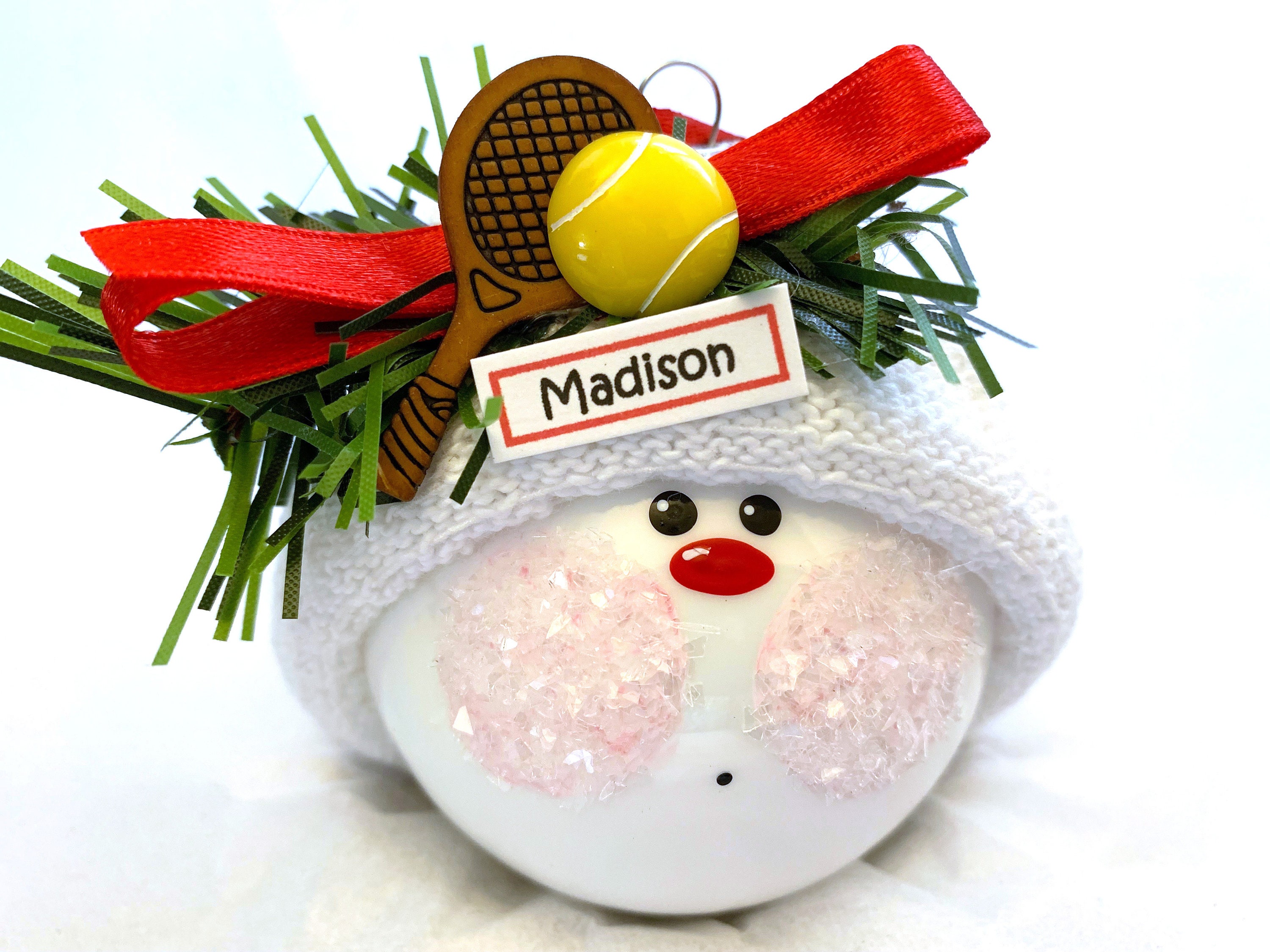 Tennis Gift Christmas Ornament School Racket Ball Sports Etsy