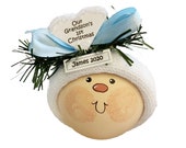 Our Grandson 39 s 1st First Christmas Ornaments White Heart Townsend Custom Gifts BABY FACE CA38