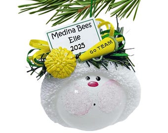 Custom Cheerleading Gift- Christmas Christmas with Megaphone, Pom Poms, Dance Personalized   W16