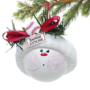 Adornos navideños de béisbol para regalo deportivo. Townsend Custom Gifts. MUESTRA W121 1302
