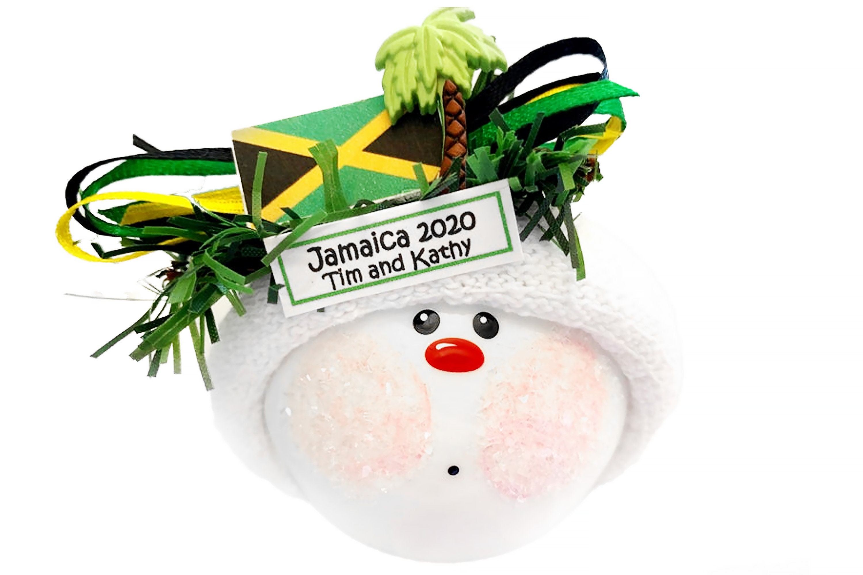 Jamaican Souvenir Gift Christmas Ornament Jamaica Flag Palm Etsy