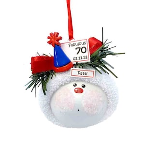 Custom Birthday Gift Christmas Ornaments Party Hat Personalized Birthday Sign Townsend Custom Gifts SAMPLE  W114 661