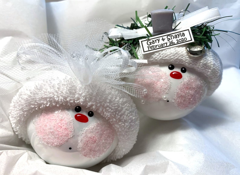 Bridal Wedding Set Of 2 Christmas Ornaments Bride Groom Top Etsy