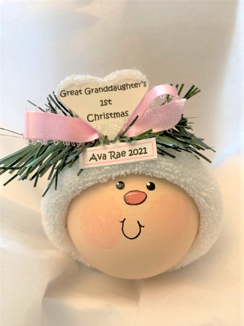 Great Granddaughter's First 1st Christmas Ornaments White Etsy