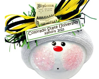 Graduation Gift Christmas Ornaments Diploma Personalized by Townsend Custom Gifts SAMPLE  W185