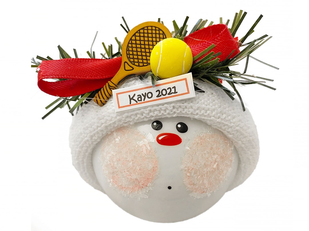 Tennis Gift Christmas Ornaments Racket Ball Personalized by Etsy