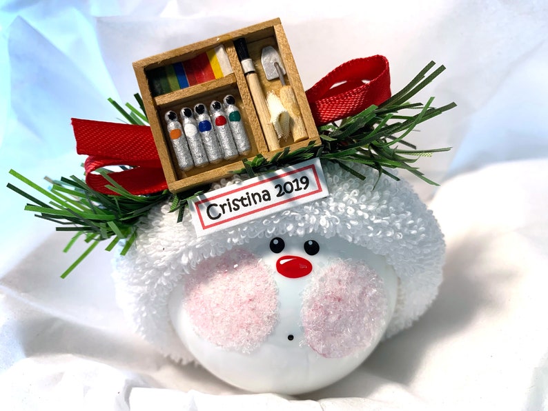 Artist Christmas Gift Ornaments Painter's Supply Wood Box Townsend