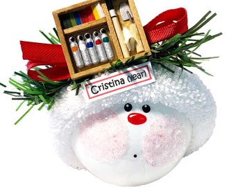 Art Teacher Christmas Gift Ornaments Artist Painter's Supply Wood Box Townsend Custom Gifts SAMPLE  W7