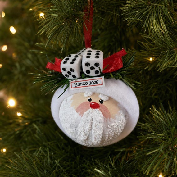 Santa Bunko Bunco Christmas Gift Ornaments Dice Die Fabric Hat Townsend Custom Gifts SAMPLE