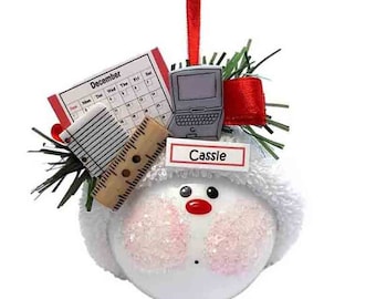 Administrative Assistant Christmas Gift Ornaments Laptop Ruler Paper Townsend Custom Gifts SAMPLE   W137/139/140 CA76 1330