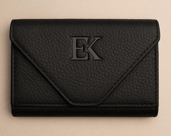 Cartera de piel de vacuno de plena flor hecha a mano: diseño minimalista