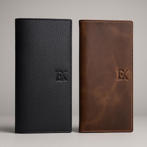 Men’s Bifold Long Wallet – 12 Card Slots, Separate Phone & Cash Compartments – Genuine Leather – Available in Black and Brown
