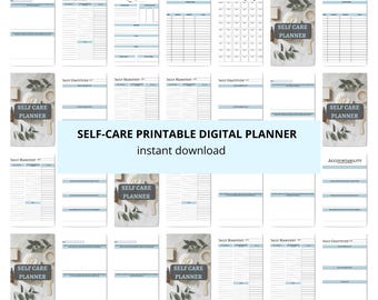 Self-Care Planner Printable | Self-Love Journal | Mental Health Worksheet Kit | Mindfulness Journal | Wellness Planner Bundle | Mood Tracker