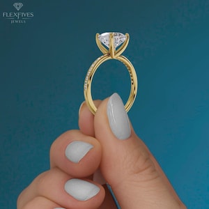 2.50 CT Cushion Cut Halo Engagement Ring | 14K Gold Simulated Diamond Promise Ring | Dainty Wedding Ring | Classic Bridal Gift for Her