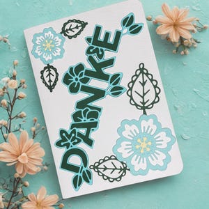 Danksagungskarte, Grußkarte handgemacht, Klappkarte Danke, Geschenkidee, kreativ liebevolle, 3D Karte, Karte mit Umschlag, greeting card