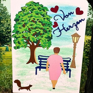 Grußkarte handgefertigt, Klappkarte Von Herzen, Geschenkidee, kreativ liebevolle Karte, 3D Karte, Karte mit Umschlag, handmade greeting card