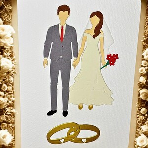 Hochzeitskarte, Grußkarte handgemacht, greeting card, Klappkarte zur Hochzeit, Geschenkidee, liebevolle 3D Karte, Karte mit Umschlag