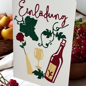 Einladungskarte, Grußkarte , handmade greeting card, Klappkarte Einladung, Geschenkidee, kreativ liebevolle, 3D Karte, Karte mit Umschlag
