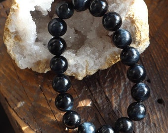 High Quality Blue Tiger Eye Bracelet 12mm Beads 7" Bracelet