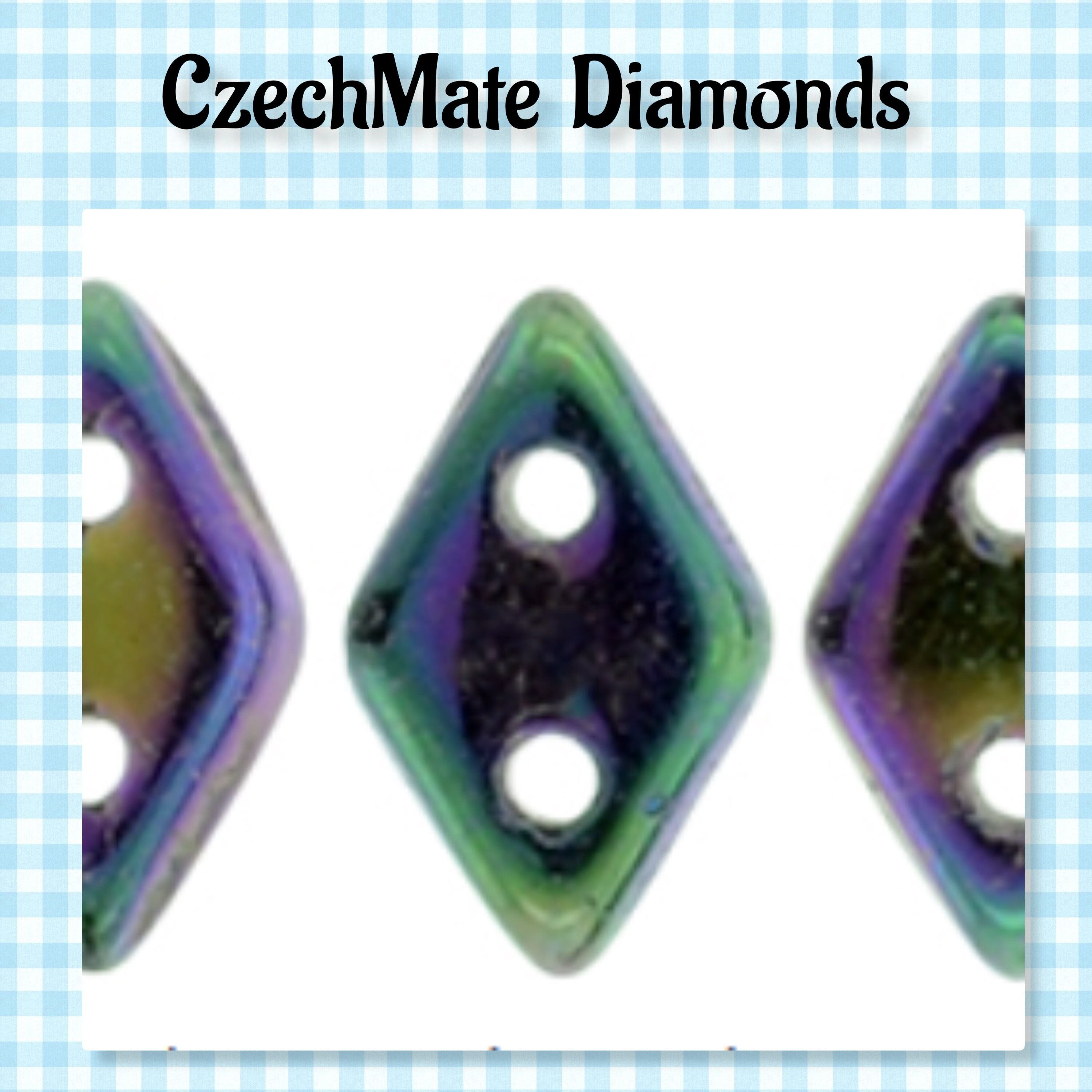 2-Hole Diamond Beads 4x6.5mm CzechMates SATURATED METALLIC ALMOST MAUVE  2.5 Tube