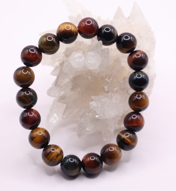 High Quality Mixed Tiger Eye Bracelet 10mm Beads 7