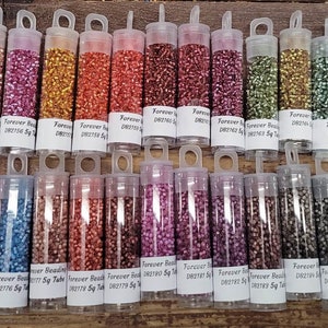 11/0 Delica Silverlined Duracoat Matte/Opaque 40 Color Lot - 5 grams per tube per color