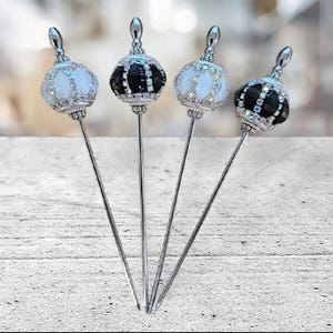 4pc Charcuterie/Drink Picks...Food Grade Stainless Steel Picks...great for Martinis, Cocktails, Appetizers, Desserts, Charcuterie Boards