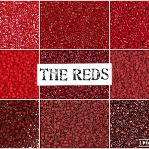 Delica Lot - The Reds - 11/0 Miyuki Delica (9) color Lot - 5-Gram Tubes
