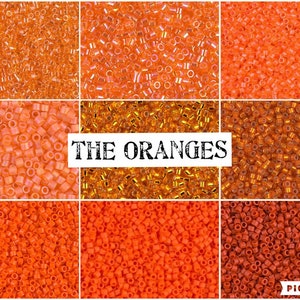 Delica Lot - The Oranges - 11/0 Delica (9) Color Miyuki Lot - 5-Gram Tubes