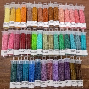 11/0 Delica Duracoat Opaque DB2101 bis DB2142 42 Color Lot - 5 Gramm pro Farbe pro Tube
