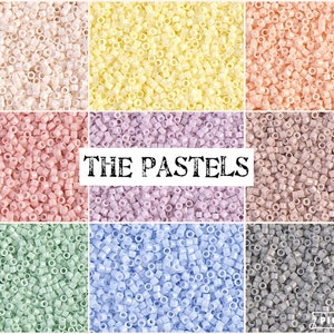 Delica Lot - The Pastels - 11/0 Delica Seed Bead (9) Color Lot - 5-gram Tubes