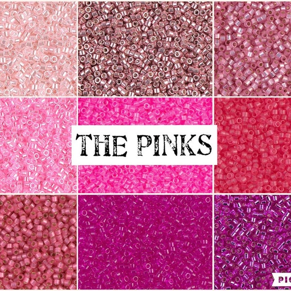 Lote Delica - The Pinks - Miyuki 11/0 Lote de colores Delica (9) - Tubos de 5 gramos