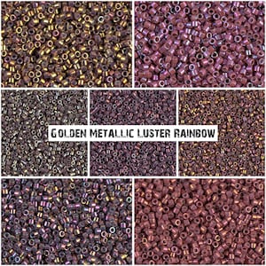 11/0 Delica Golden Metallic Luster Rainbow - 7 Color Lot - 5 grams per tube per color